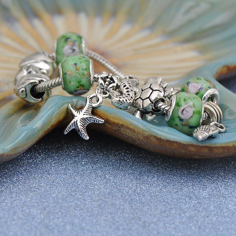 Wholesale Ocean Style Green Bead Alloy Bracelets